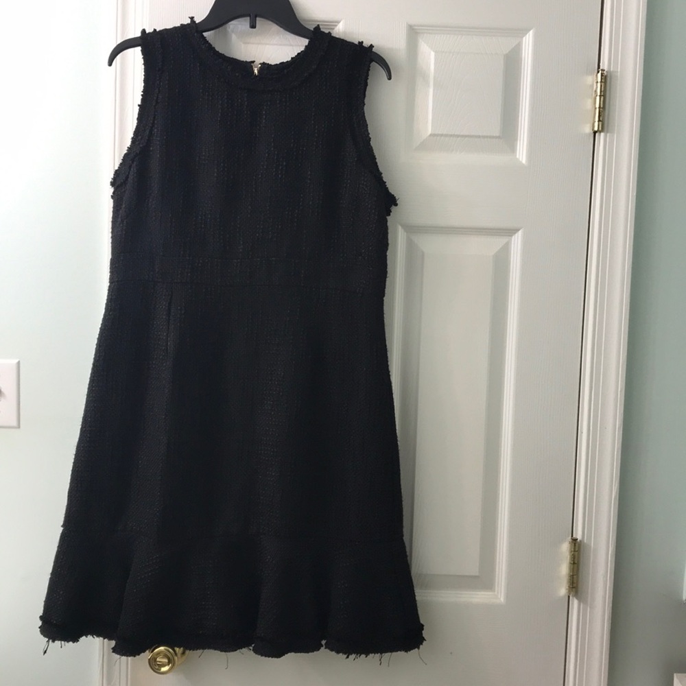 Jade Black Flare Tweed Dress